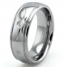 8 mm Tungsten Diamond Band with Diamond Cut, one diamond 0.02 ctw